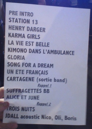 Setlist Concert Trianon 2017