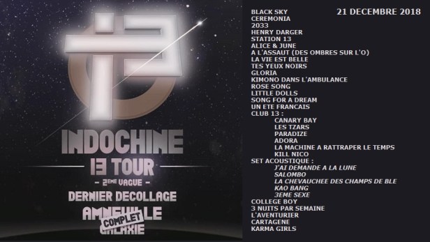 Setlist Amnéville II (21 décembre 2018)