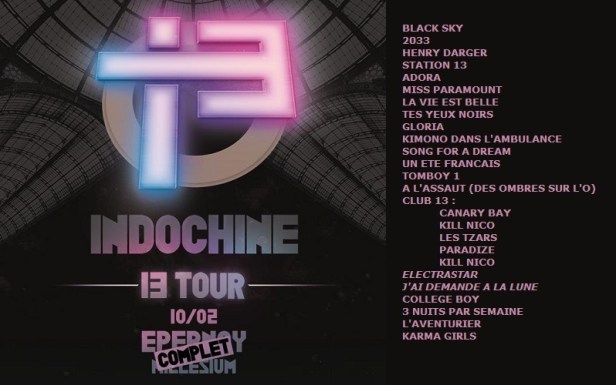 Setlist 13 Tour à Epernay (10 février 2018)