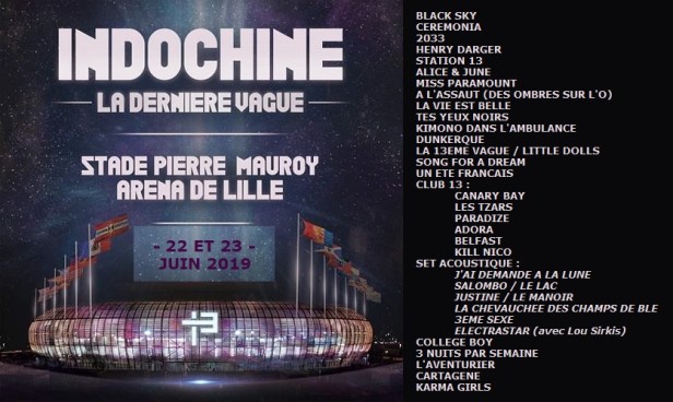 Setlist Lille (22 et 23 juin 2019)