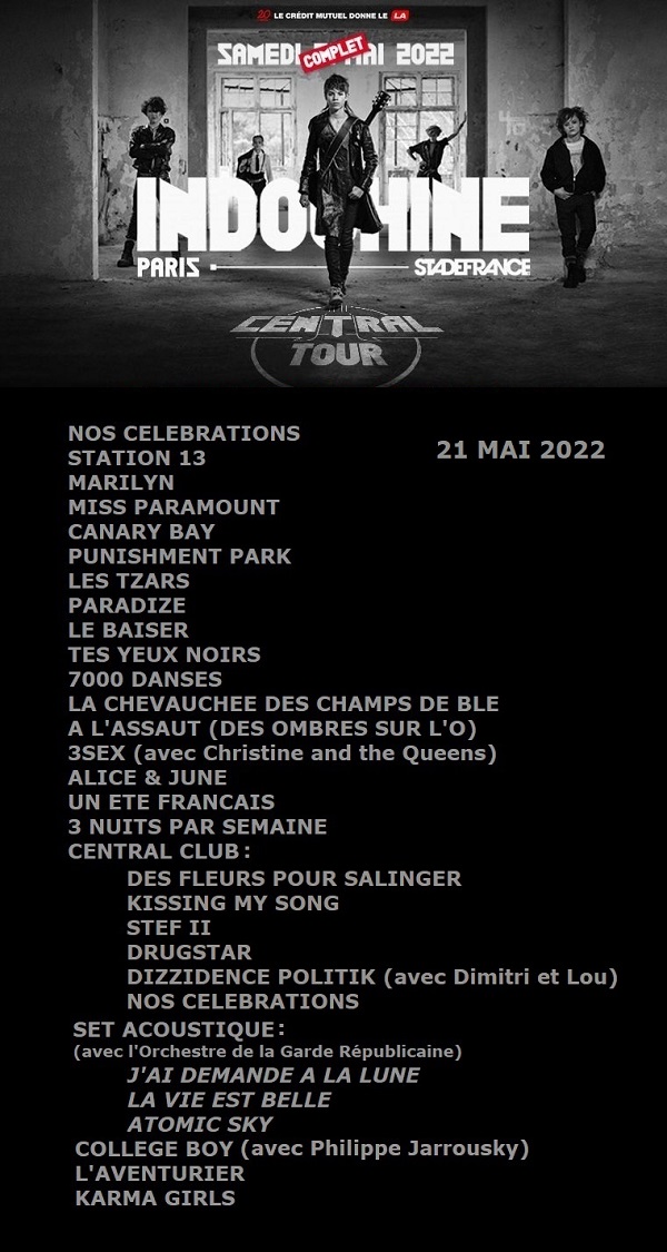 Setlist Paris (21 juin 2022)