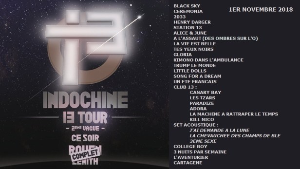 Setlist Rouen III (1er novembre 2018)