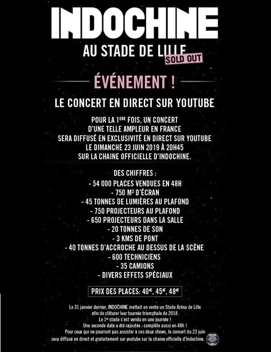 Annonce Concert Lille Dernière Vague sur Youtube